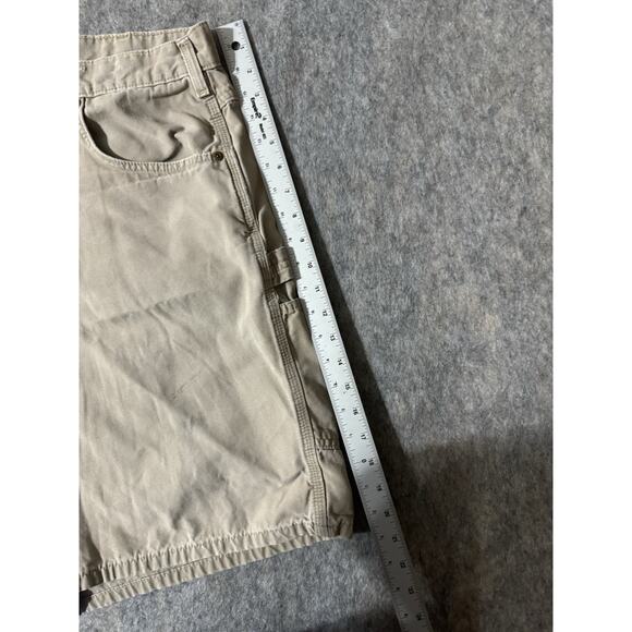 Carhartt Ripstop Shorts Mens 40 Relaxed Fit Khaki Canvas Utility Workwear - Picture 4 of 6